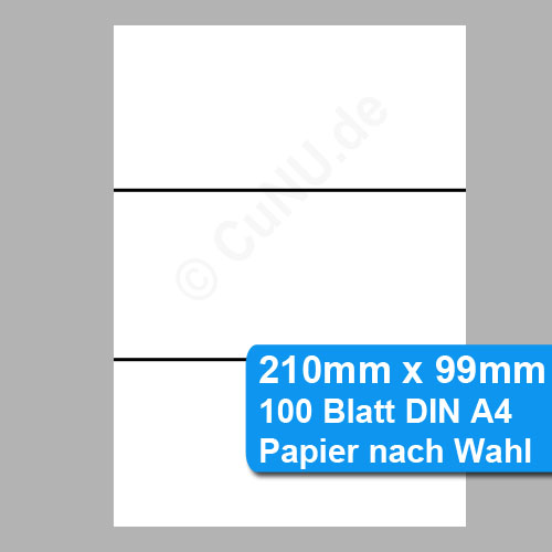 Perforiertes Papier 210mm x 99mm