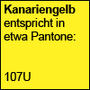 Kanariengelb entspricht in etwa Pantone 107U